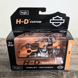 Harley-Davidson Orange and Black H-D Custom Die-Cast Motorcycle